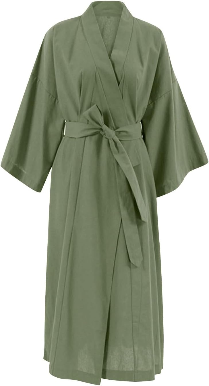 Khaki Loose Cotton Nightgown