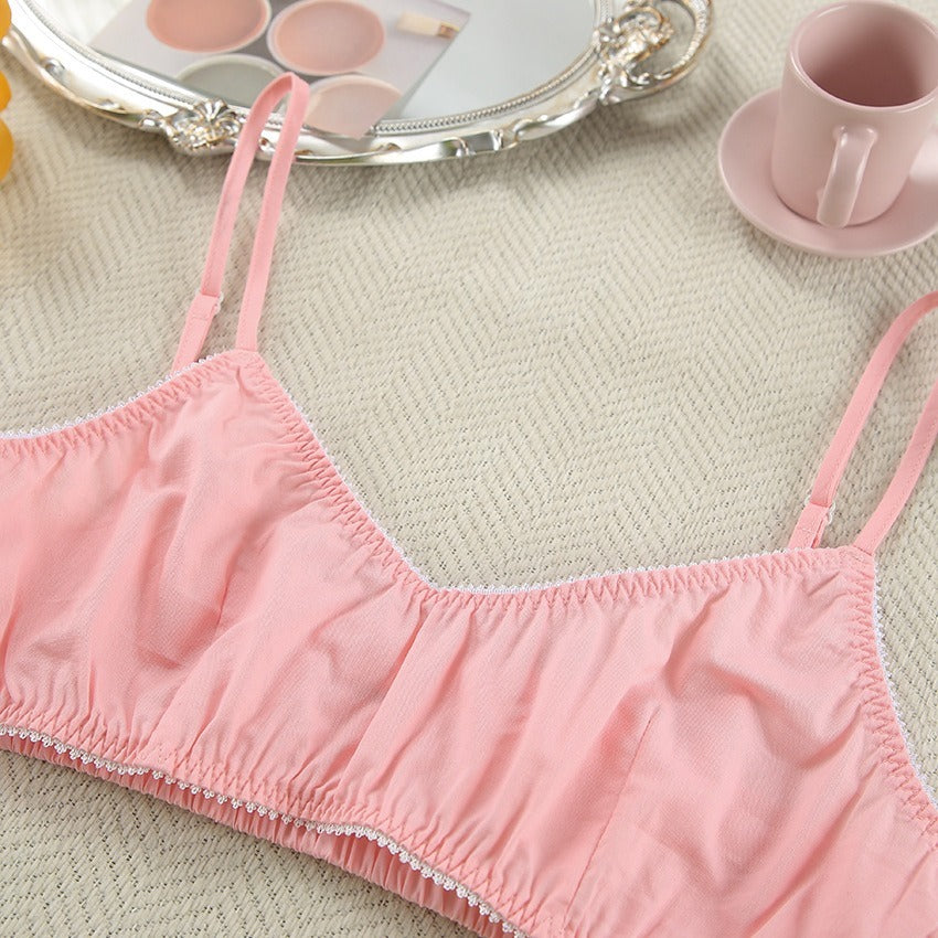 Pink Petal Comfort: Cotton Lingerie Set