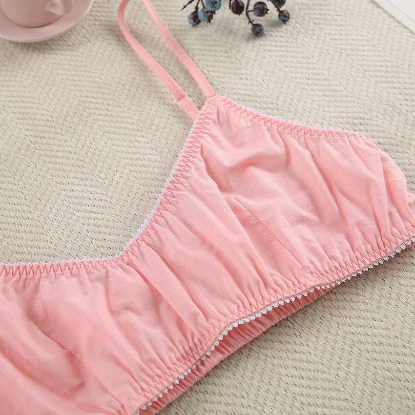 Pink Petal Comfort: Cotton Lingerie Set